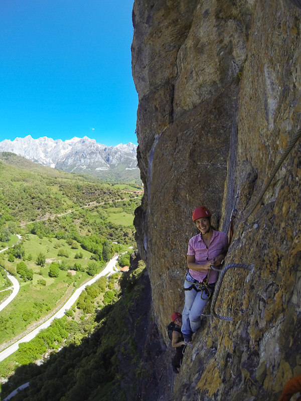 Im Klettersteig bei Mogrovejo