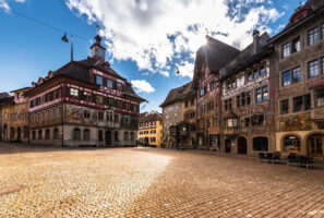 Blick auf den Rathausplatz in Stein am Rhein