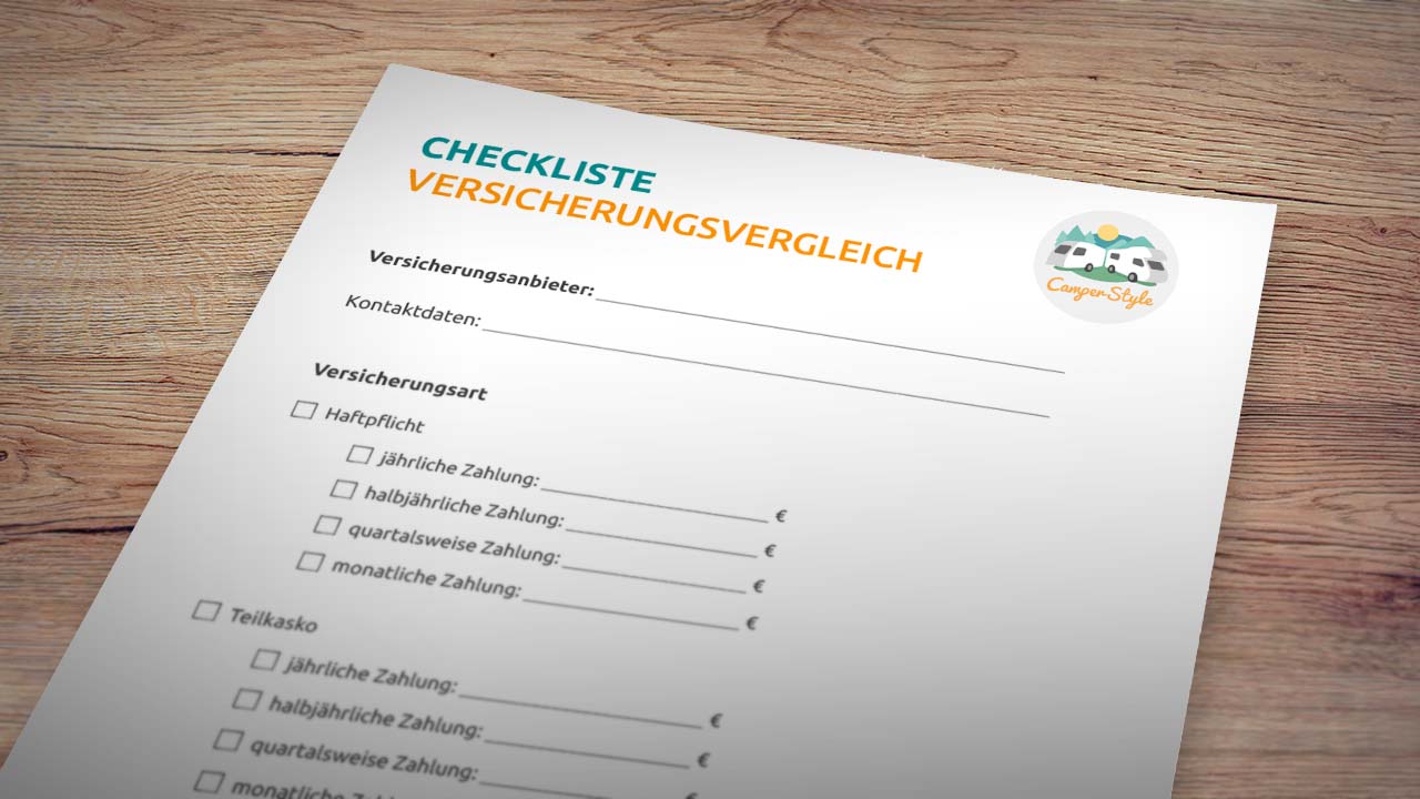 Wohnmobilversicherungen: Leistungen und Preise vergleichen – mit Checkliste