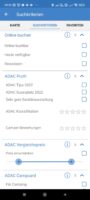 Suchkriterien und buchbare Plätze in der ADAC Camping- und Stellplatzführer App