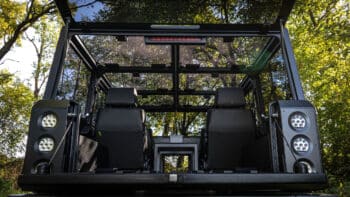 Gute Sicht bei der Safari im Bollinger Geländewagen