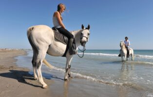 Beim Camping mit Kind in Nouvelle Aquitaine die Freuden des Lebens entdecken 12 Reiten am Strand beim Camping mit Kind in Nouvelle Aquitaine