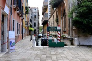 Gondelstation in Venedig auf Italienreise