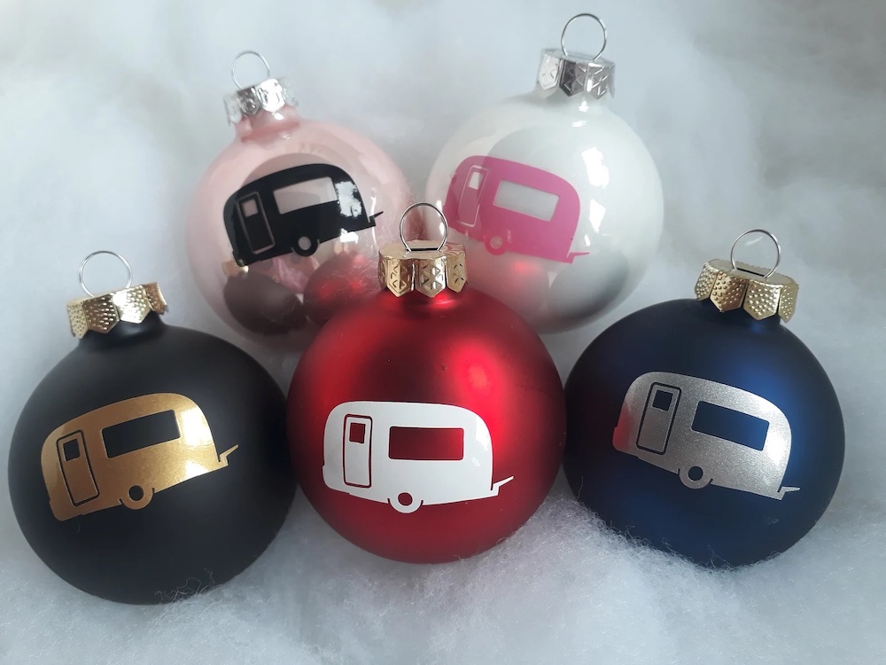 Weihnachtskugeln mit Wohnwagen von BeasKleinigkeiten bei etsy