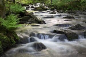 Fluss in Vogelsberg beim Camping