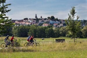 Radfahren auf einer Campingtour durch Vogelsberg
