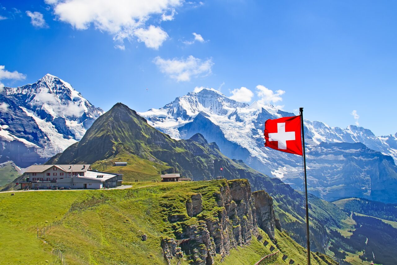 Schweiz Flagge Berge Natur