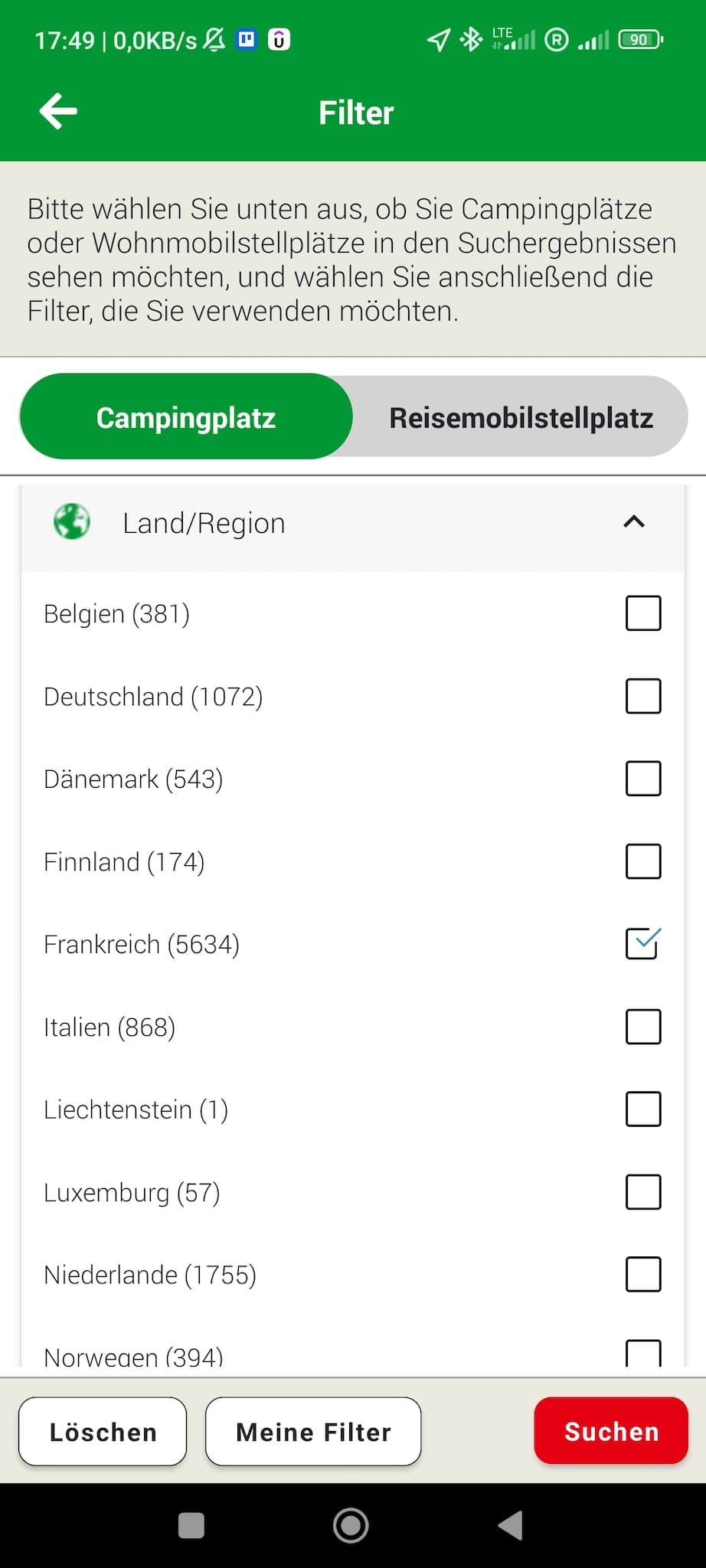 acsi app camping europa laender