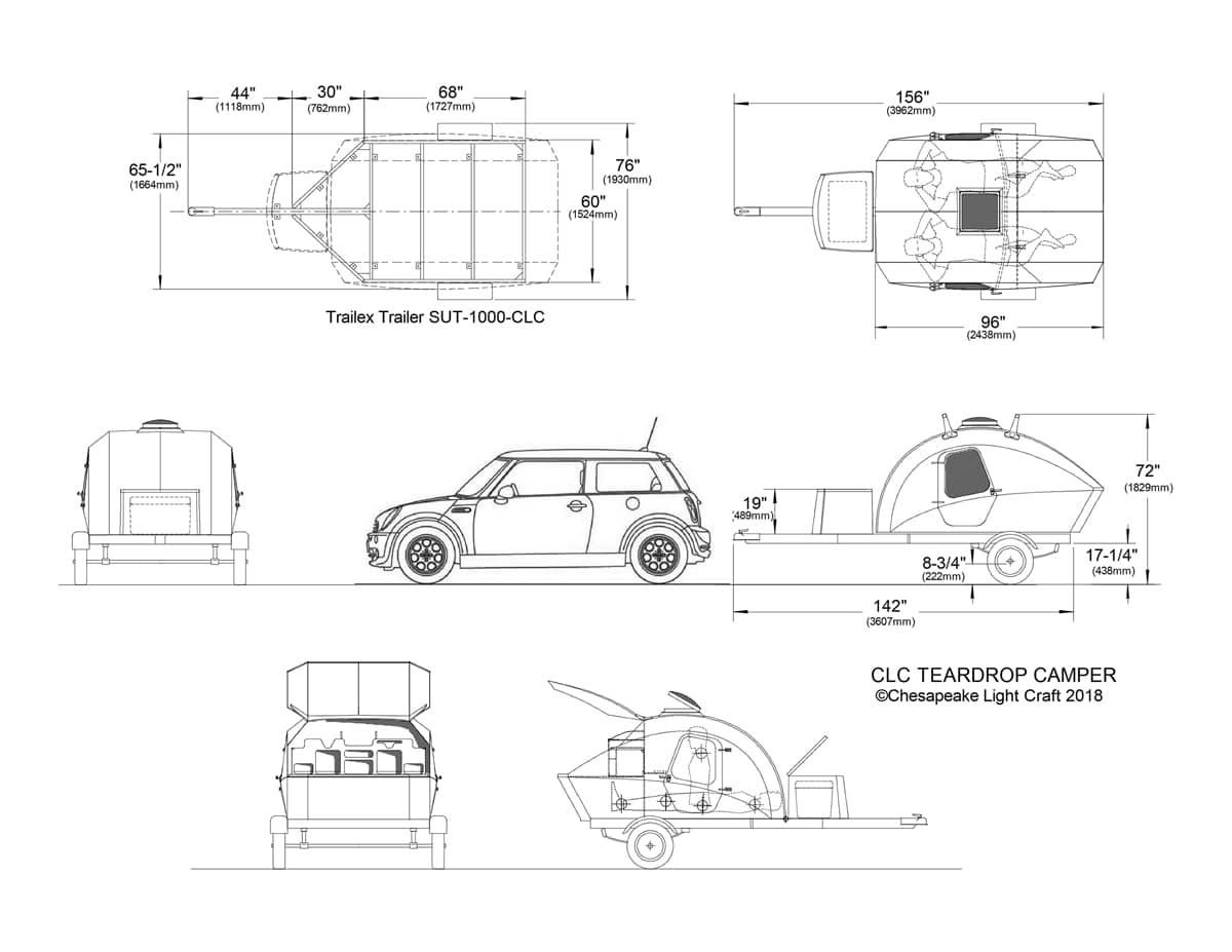 teardrop trailer clc grundriss