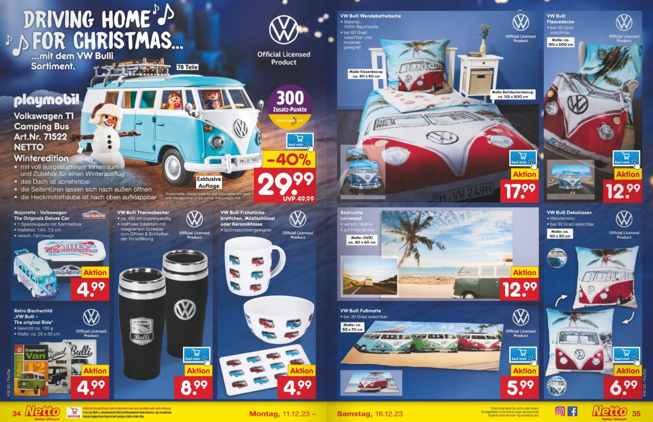 Camper, Playmobil- und VW Bulli-Fans aufgepasst - das hat Netto für euch morgen im Angebot! 2 angebote n b