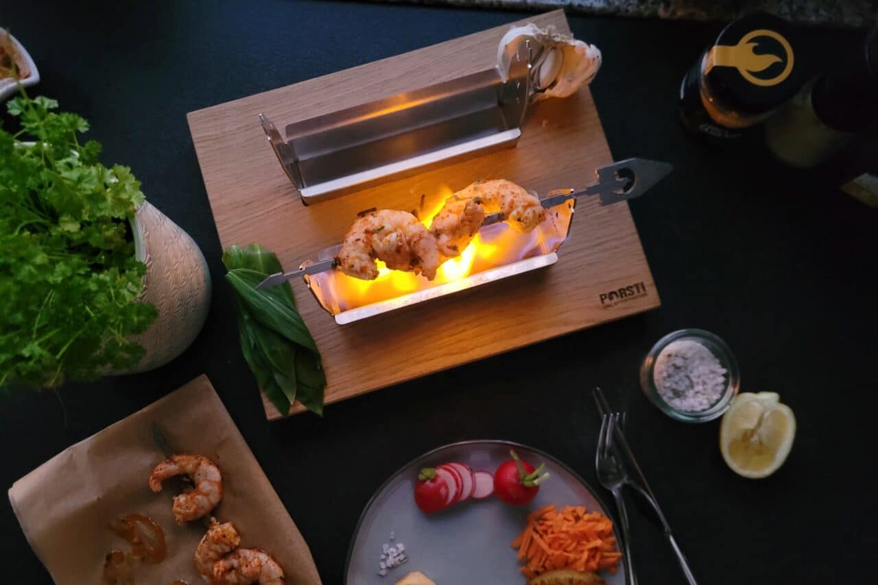 Flameboard Garnelen grillen Zuhause