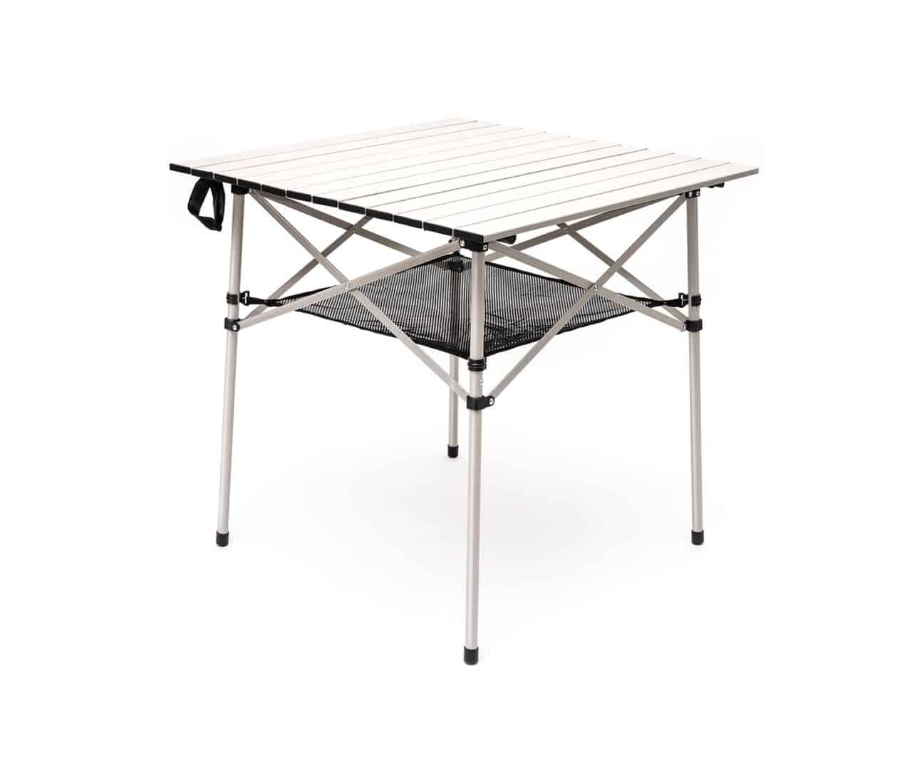 camping alu klapptisch mit netz silberfarben