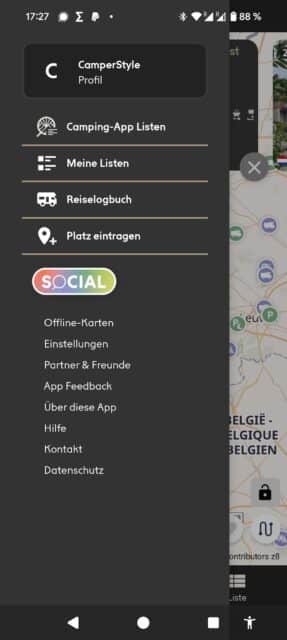 camping app profil