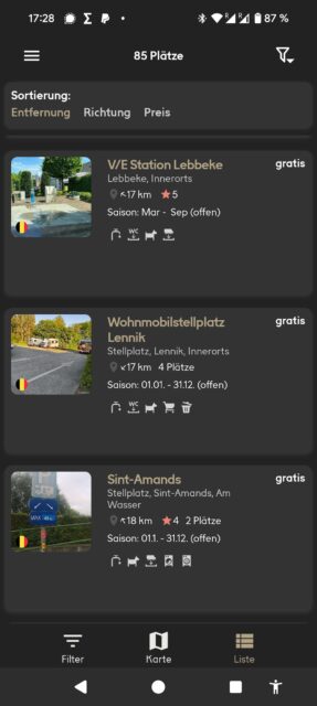 camping app stellplaetze campingplaetze uebersicht