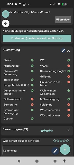 wellnesscamp screenshot ausstattung